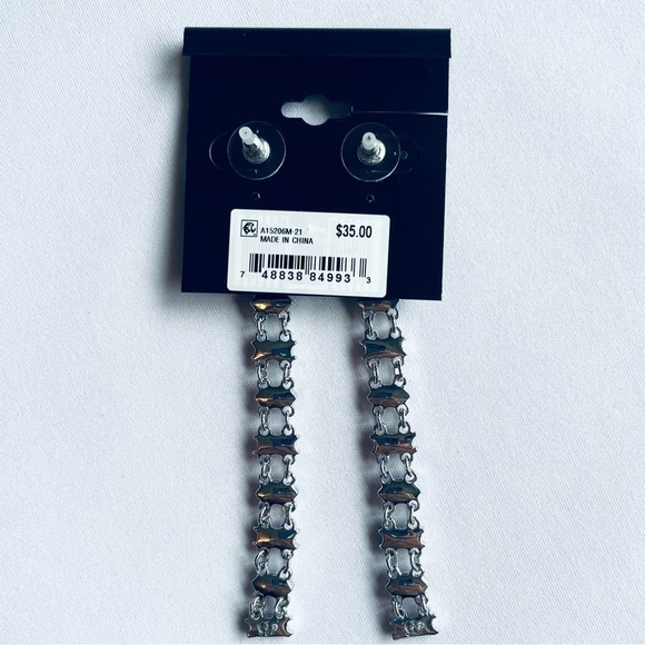 NWT GUESS Drop Earrings - Silver & Purple 💜✨ - Picture 7 of 8